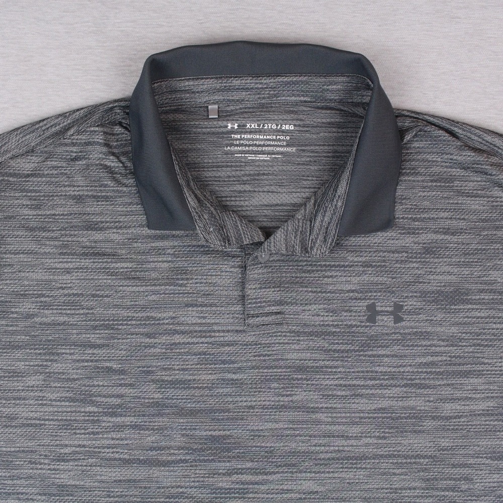 Under Armour Polo Shirt Mens XXL Gray Heather The Performance Polyester Elastane